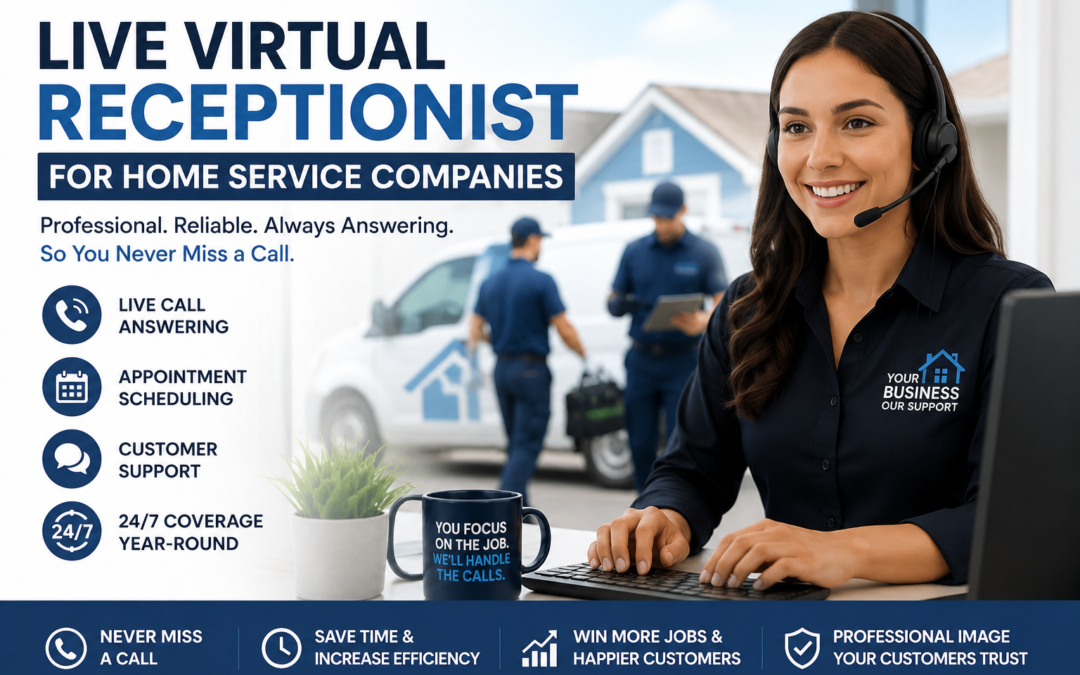 Live virtual receptionist for home service companies answering customer calls